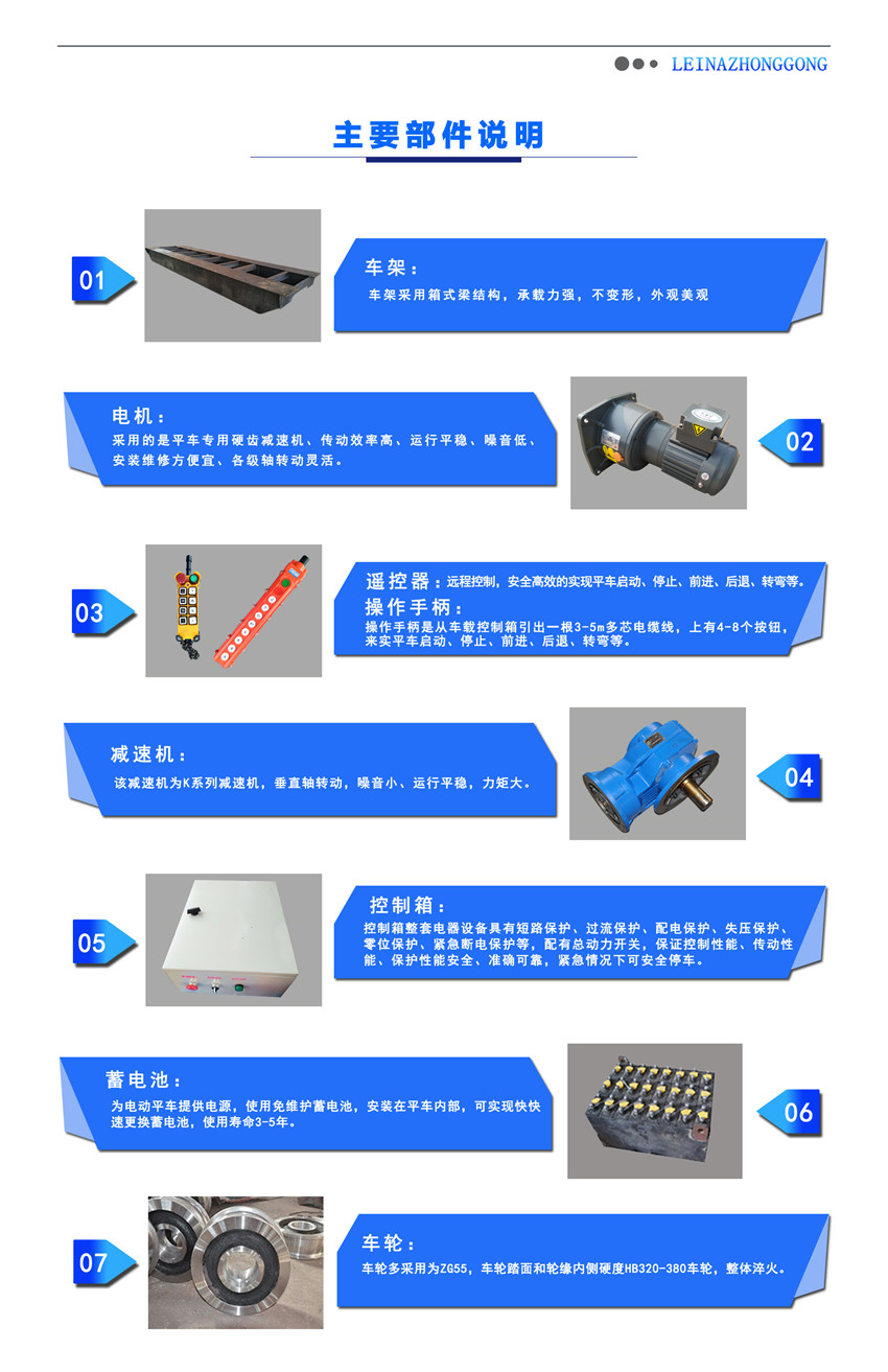 蓄電池電動(dòng)平車(chē)主要部件介紹說(shuō)明